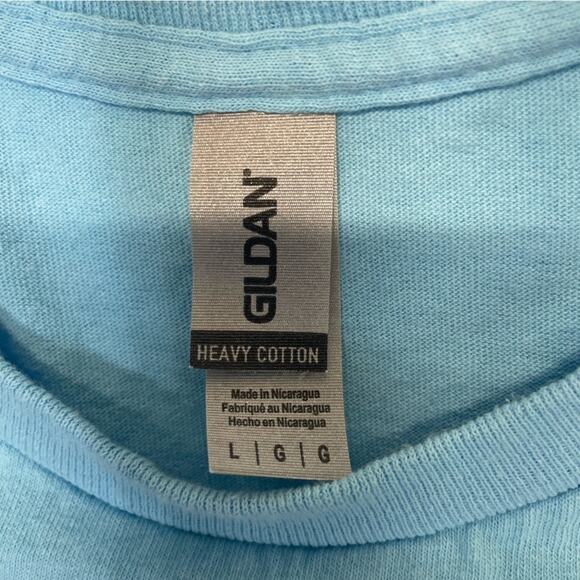 Gildan T-shirt women’s Size Large bright sky short sleeve tee crewneck - Picture 4 of 8